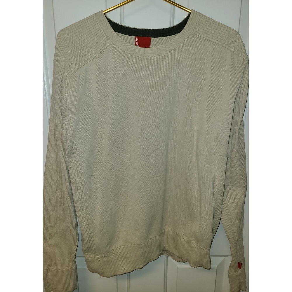 Levi's Beige Long Sleeve Scoop Neck‎ 100% Cotton Sweater Activewear Sporty Large